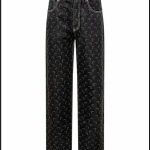 Marine Serre Black Crescent Pattern Jeans